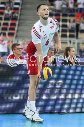  26.06.2016 LODZ <br />SIATKOWKA MEZCZYZN LIGA SWIATOWA 2016 <br />FIVB VOLLEYBALL WORLD LEAGUE 2016 <br />MECZ POLSKA - FRANCJA ( Poland - France ) <br />N/Z BARTOSZ KUREK SYLWETKA <br /> 