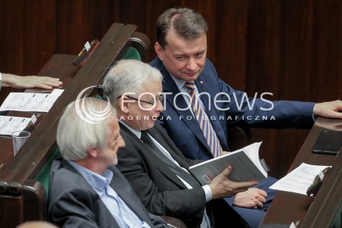 06.07.2016 WARSZAWA SEJM<br />POSIEDZENIE SEJMU RP<br />N/Z RYSZARD TERLECKI JAROSLAW KACZYNSKI MARIUSZ BLASZCZAK<br /> 
