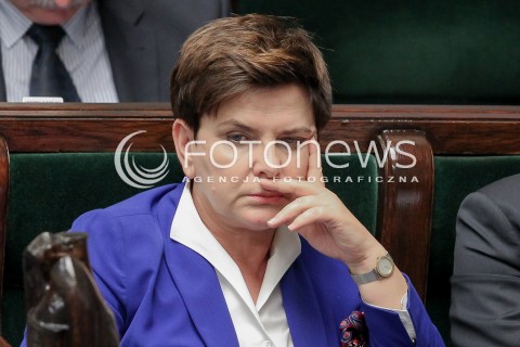  06.07.2016 WARSZAWA SEJM<br />POSIEDZENIE SEJMU RP<br />N/Z PREMIER BEATA SZYDLO<br /> 