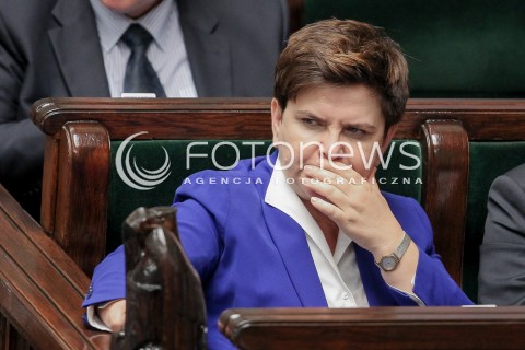  06.07.2016 WARSZAWA SEJM<br />POSIEDZENIE SEJMU RP<br />N/Z PREMIER BEATA SZYDLO<br /> 