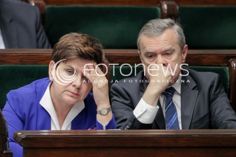  06.07.2016 WARSZAWA SEJM<br />POSIEDZENIE SEJMU RP<br />N/Z PREMIER BEATA SZYDLO PIOTR GLINSKI<br /> 
