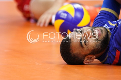  13.07.2016 KRAKOW <br />SIATKOWKA MEZCZYZN LIGA SWIATOWA 2016 TURNIEJ FINALOWY <br />FIVB VOLLEYBALL WORLD LEAGUE FINAL SIX 2016 <br />MECZ POLSKA - FRANCJA ( Poland - France ) <br />N/Z EARVIN NGAPETH SYLWETKA <br /> 