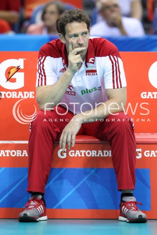  13.07.2016 KRAKOW <br />SIATKOWKA MEZCZYZN LIGA SWIATOWA 2016 TURNIEJ FINALOWY <br />FIVB VOLLEYBALL WORLD LEAGUE FINAL SIX 2016 <br />MECZ POLSKA - FRANCJA ( Poland - France ) <br />N/Z STEPHANE ANTIGA - I TRENER ( HEAD COACH ) SYLWETKA <br /> 