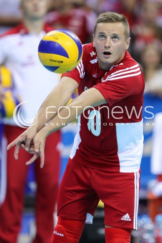  13.07.2016 KRAKOW <br />SIATKOWKA MEZCZYZN LIGA SWIATOWA 2016 TURNIEJ FINALOWY <br />FIVB VOLLEYBALL WORLD LEAGUE FINAL SIX 2016 <br />MECZ POLSKA - FRANCJA ( Poland - France ) <br />N/Z DAMIAN WOJTASZEK SYLWETKA <br /> 