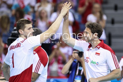  13.07.2016 KRAKOW <br />SIATKOWKA MEZCZYZN LIGA SWIATOWA 2016 TURNIEJ FINALOWY <br />FIVB VOLLEYBALL WORLD LEAGUE FINAL SIX 2016 <br />MECZ POLSKA - FRANCJA ( Poland - France ) <br />N/Z STEPHANE ANTIGA - I TRENER ( HEAD COACH ) PIOTR NOWAKOWSKI <br /> 