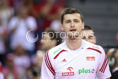  13.07.2016 KRAKOW <br />SIATKOWKA MEZCZYZN LIGA SWIATOWA 2016 TURNIEJ FINALOWY <br />FIVB VOLLEYBALL WORLD LEAGUE FINAL SIX 2016 <br />MECZ POLSKA - FRANCJA ( Poland - France ) <br />N/Z PIOTR NOWAKOWSKI SYLWETKA <br /> 