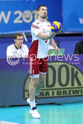  13.07.2016 KRAKOW <br />SIATKOWKA MEZCZYZN LIGA SWIATOWA 2016 TURNIEJ FINALOWY <br />FIVB VOLLEYBALL WORLD LEAGUE FINAL SIX 2016 <br />MECZ POLSKA - FRANCJA ( Poland - France ) <br />N/Z DAWID KONARSKI SYLWETKA <br /> 