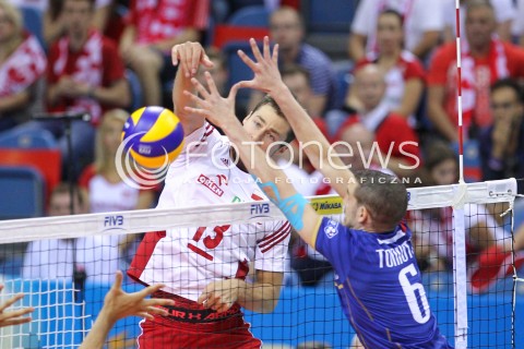  13.07.2016 KRAKOW <br />SIATKOWKA MEZCZYZN LIGA SWIATOWA 2016 TURNIEJ FINALOWY <br />FIVB VOLLEYBALL WORLD LEAGUE FINAL SIX 2016 <br />MECZ POLSKA - FRANCJA ( Poland - France ) <br />N/Z MICHAL KUBIAK <br /> 
