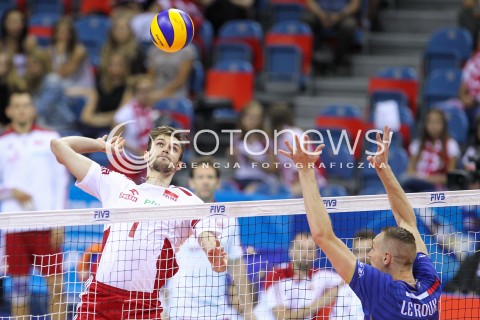  13.07.2016 KRAKOW <br />SIATKOWKA MEZCZYZN LIGA SWIATOWA 2016 TURNIEJ FINALOWY <br />FIVB VOLLEYBALL WORLD LEAGUE FINAL SIX 2016 <br />MECZ POLSKA - FRANCJA ( Poland - France ) <br />N/Z KAROL KLOS <br /> 