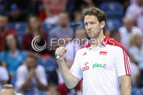  13.07.2016 KRAKOW <br />SIATKOWKA MEZCZYZN LIGA SWIATOWA 2016 TURNIEJ FINALOWY <br />FIVB VOLLEYBALL WORLD LEAGUE FINAL SIX 2016 <br />MECZ POLSKA - FRANCJA ( Poland - France ) <br />N/Z STEPHANE ANTIGA - I TRENER ( HEAD COACH ) RADOSC EMOCJE SYLWETKA <br /> 