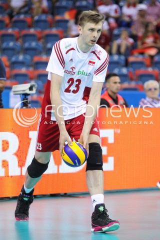  13.07.2016 KRAKOW <br />SIATKOWKA MEZCZYZN LIGA SWIATOWA 2016 TURNIEJ FINALOWY <br />FIVB VOLLEYBALL WORLD LEAGUE FINAL SIX 2016 <br />MECZ POLSKA - FRANCJA ( Poland - France ) <br />N/Z MATEUSZ BIENIEK SYLWETKA <br /> 