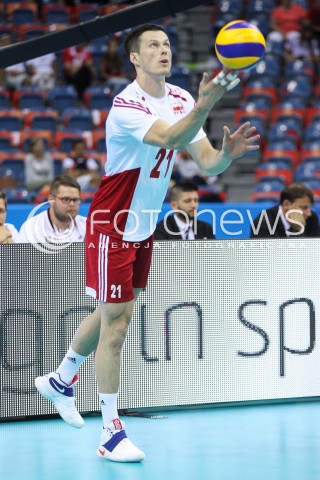  13.07.2016 KRAKOW <br />SIATKOWKA MEZCZYZN LIGA SWIATOWA 2016 TURNIEJ FINALOWY <br />FIVB VOLLEYBALL WORLD LEAGUE FINAL SIX 2016 <br />MECZ POLSKA - FRANCJA ( Poland - France ) <br />N/Z RAFAL BUSZEK SYLWETKA <br /> 