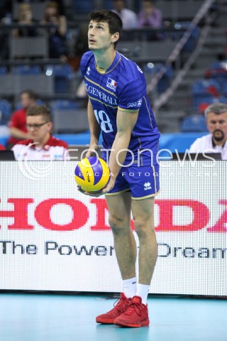  13.07.2016 KRAKOW <br />SIATKOWKA MEZCZYZN LIGA SWIATOWA 2016 TURNIEJ FINALOWY <br />FIVB VOLLEYBALL WORLD LEAGUE FINAL SIX 2016 <br />MECZ POLSKA - FRANCJA ( Poland - France ) <br />N/Z ROSSARD THIBAULT SYLWETKA <br /> 