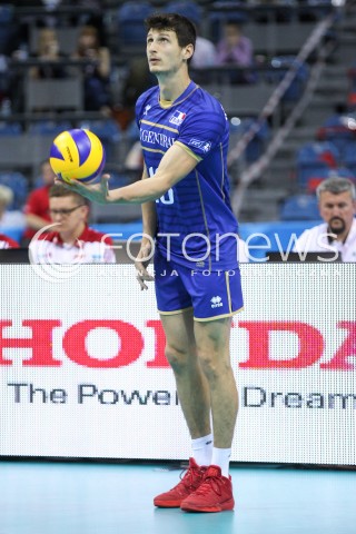  13.07.2016 KRAKOW <br />SIATKOWKA MEZCZYZN LIGA SWIATOWA 2016 TURNIEJ FINALOWY <br />FIVB VOLLEYBALL WORLD LEAGUE FINAL SIX 2016 <br />MECZ POLSKA - FRANCJA ( Poland - France ) <br />N/Z ROSSARD THIBAULT SYLWETKA <br /> 