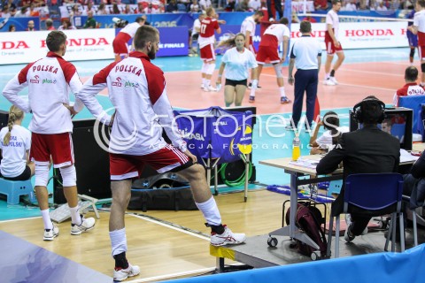  13.07.2016 KRAKOW <br />SIATKOWKA MEZCZYZN LIGA SWIATOWA 2016 TURNIEJ FINALOWY <br />FIVB VOLLEYBALL WORLD LEAGUE FINAL SIX 2016 <br />MECZ POLSKA - FRANCJA ( Poland - France ) <br />N/Z MARCIN MOZDZONEK NIE LECI NA IGRZYSKA DO RIO ZAWODNICY BOISKO<br /> 