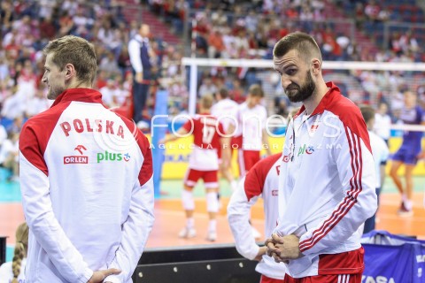  13.07.2016 KRAKOW <br />SIATKOWKA MEZCZYZN LIGA SWIATOWA 2016 TURNIEJ FINALOWY <br />FIVB VOLLEYBALL WORLD LEAGUE FINAL SIX 2016 <br />MECZ POLSKA - FRANCJA ( Poland - France ) <br />N/Z MARCIN MOZDZONEK NIE LECI NA IGRZYSKA DO RIO ZAWODNICY BOISKO<br /> 