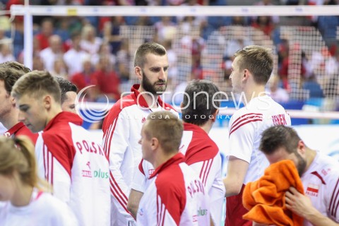  13.07.2016 KRAKOW <br />SIATKOWKA MEZCZYZN LIGA SWIATOWA 2016 TURNIEJ FINALOWY <br />FIVB VOLLEYBALL WORLD LEAGUE FINAL SIX 2016 <br />MECZ POLSKA - FRANCJA ( Poland - France ) <br />N/Z MARCIN MOZDZONEK NIE LECI NA IGRZYSKA DO RIO ZAWODNICY BOISKO<br /> 