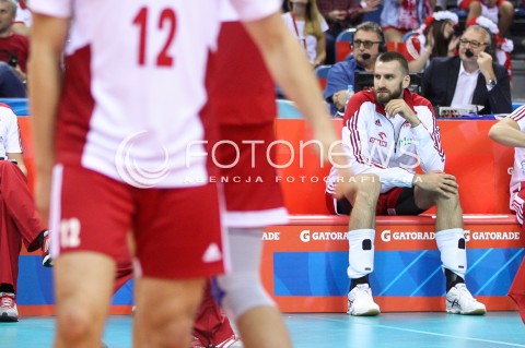  13.07.2016 KRAKOW <br />SIATKOWKA MEZCZYZN LIGA SWIATOWA 2016 TURNIEJ FINALOWY <br />FIVB VOLLEYBALL WORLD LEAGUE FINAL SIX 2016 <br />MECZ POLSKA - FRANCJA ( Poland - France ) <br />N/Z MARCIN MOZDZONEK NIE LECI NA IGRZYSKA DO RIO ZAWODNICY BOISKO<br /> 