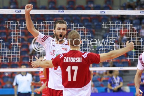  13.07.2016 KRAKOW <br />SIATKOWKA MEZCZYZN LIGA SWIATOWA 2016 TURNIEJ FINALOWY <br />FIVB VOLLEYBALL WORLD LEAGUE FINAL SIX 2016 <br />MECZ POLSKA - FRANCJA ( Poland - France ) <br />N/Z MATEUSZ MIKA RADOSC EMOCJE <br /> 