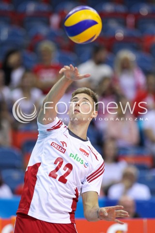  13.07.2016 KRAKOW <br />SIATKOWKA MEZCZYZN LIGA SWIATOWA 2016 TURNIEJ FINALOWY <br />FIVB VOLLEYBALL WORLD LEAGUE FINAL SIX 2016 <br />MECZ POLSKA - FRANCJA ( Poland - France ) <br />N/Z BARTOSZ BEDNORZ SYLWETKA <br /> 
