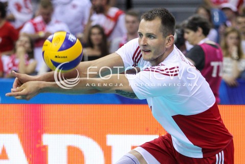  13.07.2016 KRAKOW <br />SIATKOWKA MEZCZYZN LIGA SWIATOWA 2016 TURNIEJ FINALOWY <br />FIVB VOLLEYBALL WORLD LEAGUE FINAL SIX 2016 <br />MECZ POLSKA - FRANCJA ( Poland - France ) <br />N/Z BARTOSZ KUREK SYLWETKA <br /> 