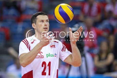  13.07.2016 KRAKOW <br />SIATKOWKA MEZCZYZN LIGA SWIATOWA 2016 TURNIEJ FINALOWY <br />FIVB VOLLEYBALL WORLD LEAGUE FINAL SIX 2016 <br />MECZ POLSKA - FRANCJA ( Poland - France ) <br />N/Z RAFAL BUSZEK SYLWETKA <br /> 
