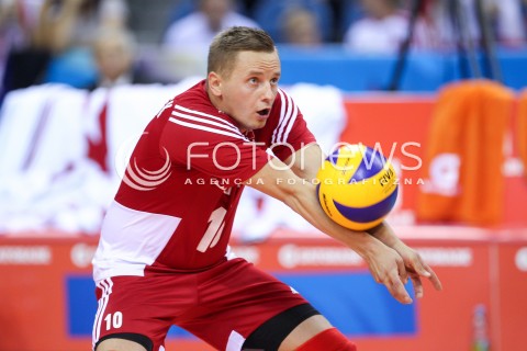  13.07.2016 KRAKOW <br />SIATKOWKA MEZCZYZN LIGA SWIATOWA 2016 TURNIEJ FINALOWY <br />FIVB VOLLEYBALL WORLD LEAGUE FINAL SIX 2016 <br />MECZ POLSKA - FRANCJA ( Poland - France ) <br />N/Z DAMIAN WOJTASZEK SYLWETKA <br /> 