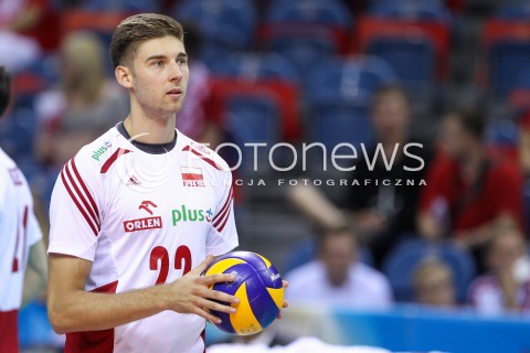  13.07.2016 KRAKOW <br />SIATKOWKA MEZCZYZN LIGA SWIATOWA 2016 TURNIEJ FINALOWY <br />FIVB VOLLEYBALL WORLD LEAGUE FINAL SIX 2016 <br />MECZ POLSKA - FRANCJA ( Poland - France ) <br />N/Z BARTOSZ BEDNORZ SYLWETKA <br /> 