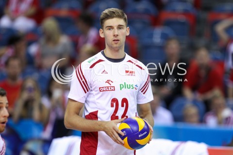  13.07.2016 KRAKOW <br />SIATKOWKA MEZCZYZN LIGA SWIATOWA 2016 TURNIEJ FINALOWY <br />FIVB VOLLEYBALL WORLD LEAGUE FINAL SIX 2016 <br />MECZ POLSKA - FRANCJA ( Poland - France ) <br />N/Z BARTOSZ BEDNORZ SYLWETKA <br /> 