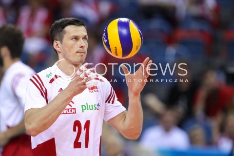  13.07.2016 KRAKOW <br />SIATKOWKA MEZCZYZN LIGA SWIATOWA 2016 TURNIEJ FINALOWY <br />FIVB VOLLEYBALL WORLD LEAGUE FINAL SIX 2016 <br />MECZ POLSKA - FRANCJA ( Poland - France ) <br />N/Z RAFAL BUSZEK SYLWETKA <br /> 