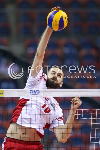  13.07.2016 KRAKOW <br />SIATKOWKA MEZCZYZN LIGA SWIATOWA 2016 TURNIEJ FINALOWY <br />FIVB VOLLEYBALL WORLD LEAGUE FINAL SIX 2016 <br />MECZ POLSKA - FRANCJA ( Poland - France ) <br />N/Z MARCIN MOZDZONEK SYLWETKA ATAK<br /> 