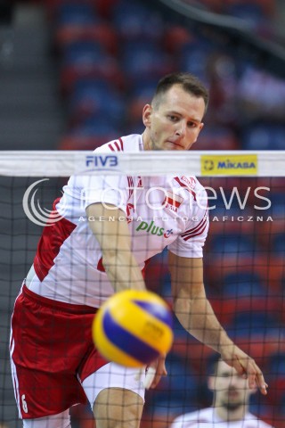  13.07.2016 KRAKOW <br />SIATKOWKA MEZCZYZN LIGA SWIATOWA 2016 TURNIEJ FINALOWY <br />FIVB VOLLEYBALL WORLD LEAGUE FINAL SIX 2016 <br />MECZ POLSKA - FRANCJA ( Poland - France ) <br />N/Z BARTOSZ KUREK SYLWETKA ATAK<br /> 