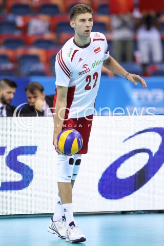  13.07.2016 KRAKOW <br />SIATKOWKA MEZCZYZN LIGA SWIATOWA 2016 TURNIEJ FINALOWY <br />FIVB VOLLEYBALL WORLD LEAGUE FINAL SIX 2016 <br />MECZ POLSKA - FRANCJA ( Poland - France ) <br />N/Z BARTOSZ BEDNORZ SYLWETKA <br /> 
