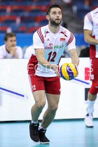  13.07.2016 KRAKOW <br />SIATKOWKA MEZCZYZN LIGA SWIATOWA 2016 TURNIEJ FINALOWY <br />FIVB VOLLEYBALL WORLD LEAGUE FINAL SIX 2016 <br />MECZ POLSKA - FRANCJA ( Poland - France ) <br />N/Z GRZEGORZ LOMACZ SYLWETKA <br /> 