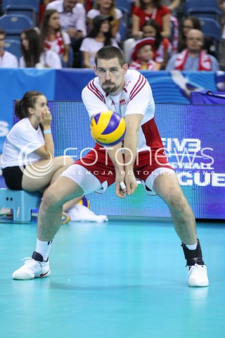  13.07.2016 KRAKOW <br />SIATKOWKA MEZCZYZN LIGA SWIATOWA 2016 TURNIEJ FINALOWY <br />FIVB VOLLEYBALL WORLD LEAGUE FINAL SIX 2016 <br />MECZ POLSKA - FRANCJA ( Poland - France ) <br />N/Z DAWID KONARSKI SYLWETKA <br /> 