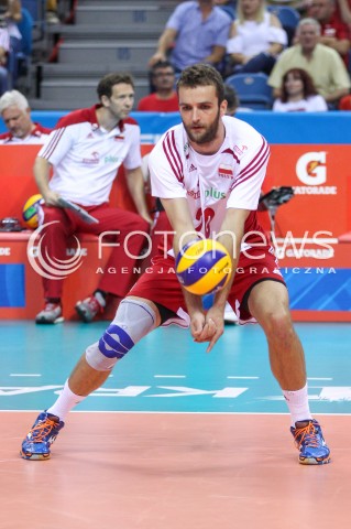  13.07.2016 KRAKOW <br />SIATKOWKA MEZCZYZN LIGA SWIATOWA 2016 TURNIEJ FINALOWY <br />FIVB VOLLEYBALL WORLD LEAGUE FINAL SIX 2016 <br />MECZ POLSKA - FRANCJA ( Poland - France ) <br />N/Z MATEUSZ MIKA SYLWETKA <br /> 