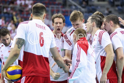  13.07.2016 KRAKOW <br />SIATKOWKA MEZCZYZN LIGA SWIATOWA 2016 TURNIEJ FINALOWY <br />FIVB VOLLEYBALL WORLD LEAGUE FINAL SIX 2016 <br />MECZ POLSKA - FRANCJA ( Poland - France ) <br />N/Z STEPHANE ANTIGA - I TRENER ( HEAD COACH ) MATEUSZ BIENIEK RAFAL BUSZEK BARTOSZ KUREK DAMIAN WOJTASZEK DAWID KONARSKI RADOSC EMOCJE <br /> 