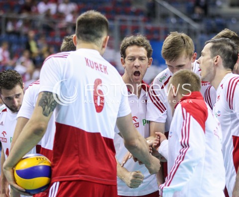  13.07.2016 KRAKOW <br />SIATKOWKA MEZCZYZN LIGA SWIATOWA 2016 TURNIEJ FINALOWY <br />FIVB VOLLEYBALL WORLD LEAGUE FINAL SIX 2016 <br />MECZ POLSKA - FRANCJA ( Poland - France ) <br />N/Z STEPHANE ANTIGA - I TRENER ( HEAD COACH ) MATEUSZ BIENIEK RAFAL BUSZEK BARTOSZ KUREK DAMIAN WOJTASZEK DAWID KONARSKI RADOSC EMOCJE <br /> 