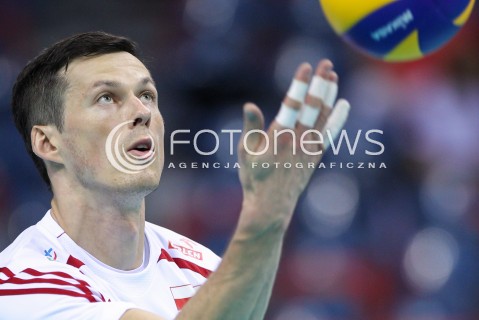  13.07.2016 KRAKOW <br />SIATKOWKA MEZCZYZN LIGA SWIATOWA 2016 TURNIEJ FINALOWY <br />FIVB VOLLEYBALL WORLD LEAGUE FINAL SIX 2016 <br />MECZ POLSKA - FRANCJA ( Poland - France ) <br />N/Z RAFAL BUSZEK SYLWETKA <br /> 