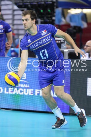  13.07.2016 KRAKOW <br />SIATKOWKA MEZCZYZN LIGA SWIATOWA 2016 TURNIEJ FINALOWY <br />FIVB VOLLEYBALL WORLD LEAGUE FINAL SIX 2016 <br />MECZ POLSKA - FRANCJA ( Poland - France ) <br />N/Z PIERRE PUJOL SYLWETKA <br /> 