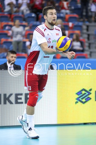  13.07.2016 KRAKOW <br />SIATKOWKA MEZCZYZN LIGA SWIATOWA 2016 TURNIEJ FINALOWY <br />FIVB VOLLEYBALL WORLD LEAGUE FINAL SIX 2016 <br />MECZ POLSKA - FRANCJA ( Poland - France ) <br />N/Z MICHAL KUBIAK SYLWETKA <br /> 