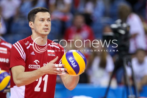  14.07.2016 KRAKOW <br />SIATKOWKA MEZCZYZN LIGA SWIATOWA 2016 TURNIEJ FINALOWY <br />FIVB VOLLEYBALL WORLD LEAGUE FINAL SIX 2016 <br />MECZ POLSKA - SERBIA ( Poland - Serbia ) <br />N/Z RAFAL BUSZEK SYLWETKA <br /> 