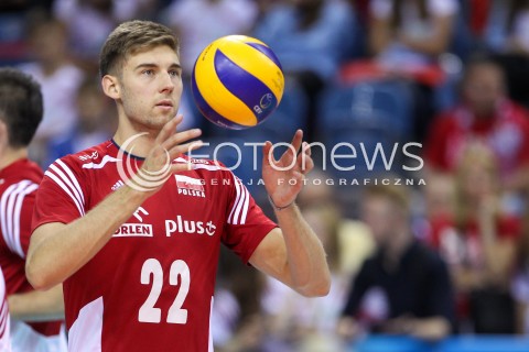  14.07.2016 KRAKOW <br />SIATKOWKA MEZCZYZN LIGA SWIATOWA 2016 TURNIEJ FINALOWY <br />FIVB VOLLEYBALL WORLD LEAGUE FINAL SIX 2016 <br />MECZ POLSKA - SERBIA ( Poland - Serbia ) <br />N/Z BARTOSZ BEDNORZ SYLWETKA <br /> 