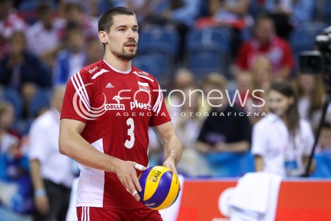 14.07.2016 KRAKOW <br />SIATKOWKA MEZCZYZN LIGA SWIATOWA 2016 TURNIEJ FINALOWY <br />FIVB VOLLEYBALL WORLD LEAGUE FINAL SIX 2016 <br />MECZ POLSKA - SERBIA ( Poland - Serbia ) <br />N/Z DAWID KONARSKI SYLWETKA <br /> 
