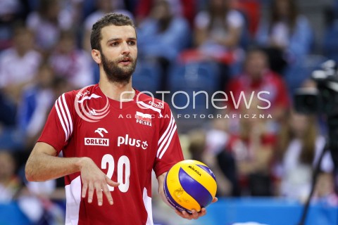  14.07.2016 KRAKOW <br />SIATKOWKA MEZCZYZN LIGA SWIATOWA 2016 TURNIEJ FINALOWY <br />FIVB VOLLEYBALL WORLD LEAGUE FINAL SIX 2016 <br />MECZ POLSKA - SERBIA ( Poland - Serbia ) <br />N/Z MATEUSZ MIKA SYLWETKA <br /> 