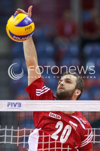  14.07.2016 KRAKOW <br />SIATKOWKA MEZCZYZN LIGA SWIATOWA 2016 TURNIEJ FINALOWY <br />FIVB VOLLEYBALL WORLD LEAGUE FINAL SIX 2016 <br />MECZ POLSKA - SERBIA ( Poland - Serbia ) <br />N/Z MATEUSZ MIKA SYLWETKA ATAK<br /> 