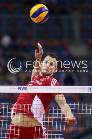  14.07.2016 KRAKOW <br />SIATKOWKA MEZCZYZN LIGA SWIATOWA 2016 TURNIEJ FINALOWY <br />FIVB VOLLEYBALL WORLD LEAGUE FINAL SIX 2016 <br />MECZ POLSKA - SERBIA ( Poland - Serbia ) <br />N/Z BARTOSZ KUREK SYLWETKA ATAK <br /> 