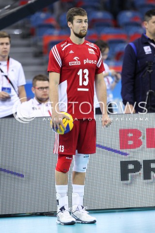  14.07.2016 KRAKOW <br />SIATKOWKA MEZCZYZN LIGA SWIATOWA 2016 TURNIEJ FINALOWY <br />FIVB VOLLEYBALL WORLD LEAGUE FINAL SIX 2016 <br />MECZ POLSKA - SERBIA ( Poland - Serbia ) <br />N/Z MICHAL KUBIAK SYLWETKA <br /> 