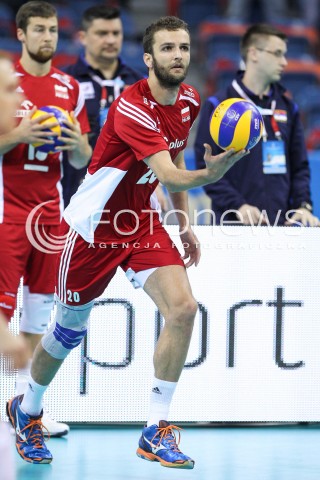  14.07.2016 KRAKOW <br />SIATKOWKA MEZCZYZN LIGA SWIATOWA 2016 TURNIEJ FINALOWY <br />FIVB VOLLEYBALL WORLD LEAGUE FINAL SIX 2016 <br />MECZ POLSKA - SERBIA ( Poland - Serbia ) <br />N/Z MATEUSZ MIKA SYLWETKA <br /> 