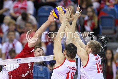  14.07.2016 KRAKOW <br />SIATKOWKA MEZCZYZN LIGA SWIATOWA 2016 TURNIEJ FINALOWY <br />FIVB VOLLEYBALL WORLD LEAGUE FINAL SIX 2016 <br />MECZ POLSKA - SERBIA ( Poland - Serbia ) <br />N/Z DAWID KONARSKI <br /> 